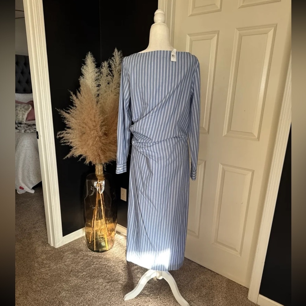 NWT Ann Taylor Striped Asymmetric Shirtdress 
size 10 - Picture 8 of 12